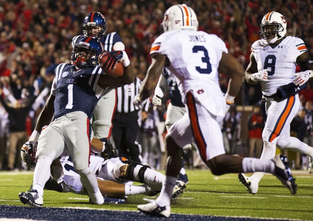 AP Image. Two team losses, the loss of Laquon Treadwell, and several difficult games remaining leave Ole Miss a playoff long shot.