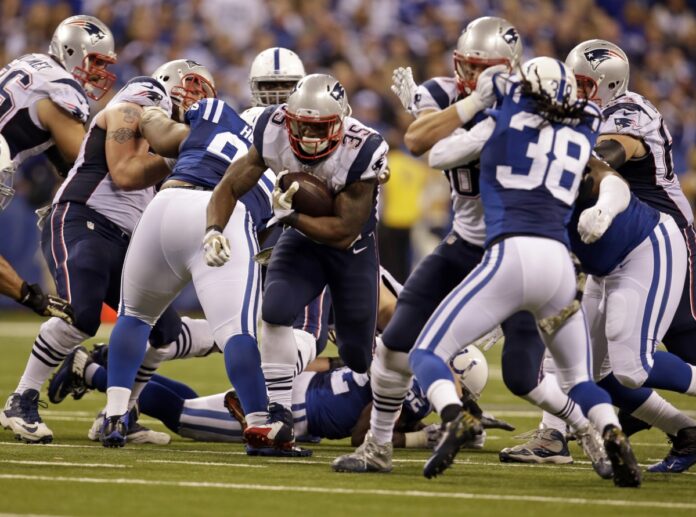 New England RB Jonas Grey plowed to 199 yards & 4 touchdowns on the ground Sunday