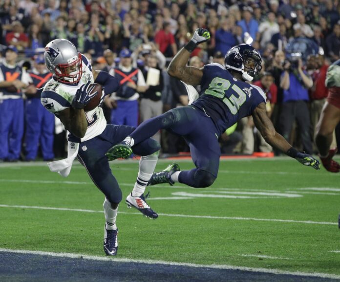 Patriots CB Malcolm Butler with the INT that sealed a Patriots Super Bowl victory