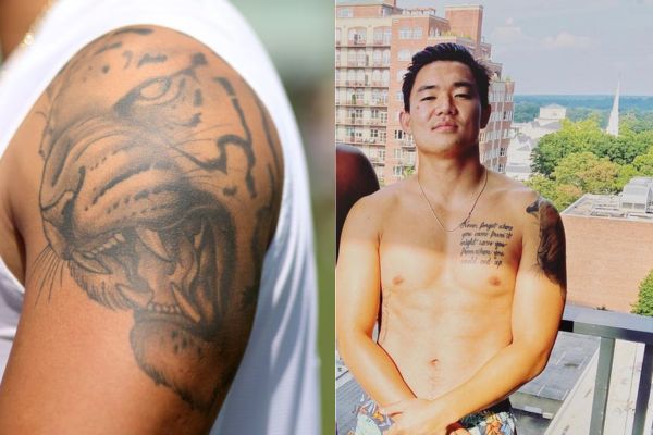 Younghoe Koo's Chest & Arm Tattoos. Each stroke tells a story.