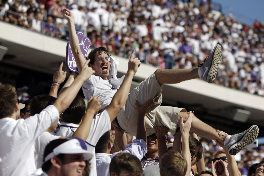 AP Image. The path ahead for TCU has some challenges, but appears mostly sunny. Cheers are in the forecast.