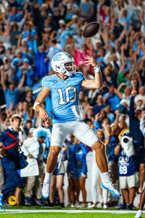 Drake Maye Jubilantly Celebrated After Scoring A Touchdown During A Game In 2023