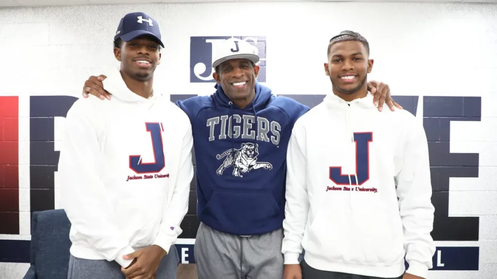 Shilo Sanders With His Father Deion Sanders And Brother Shedeur Sanders