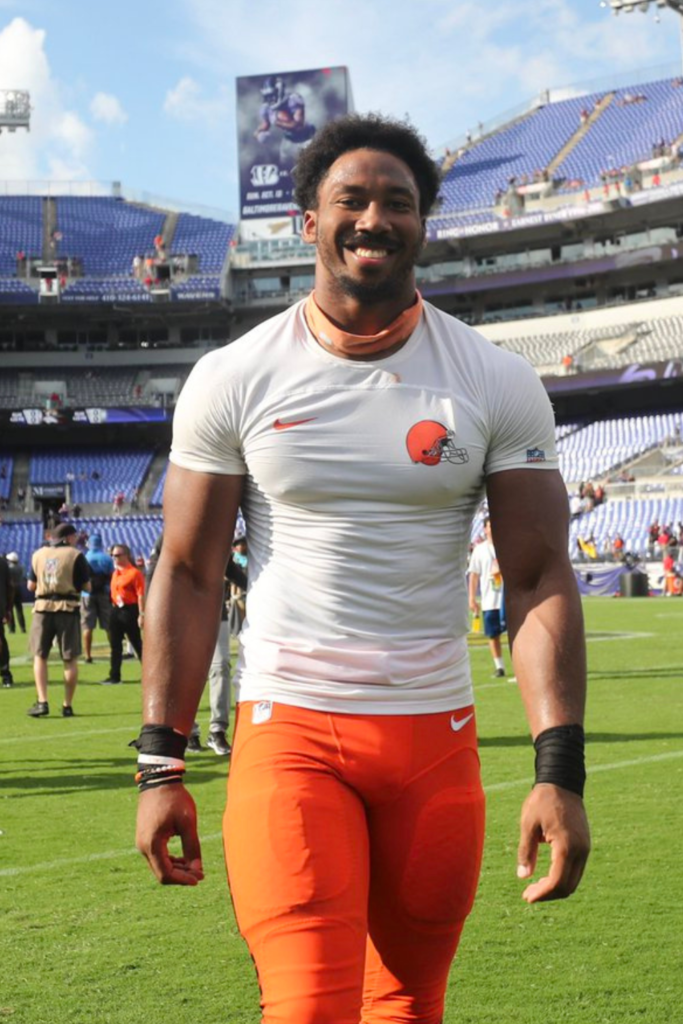 Myles Garrett, An American Football Defensive End For The Cleveland Browns In The NFL.