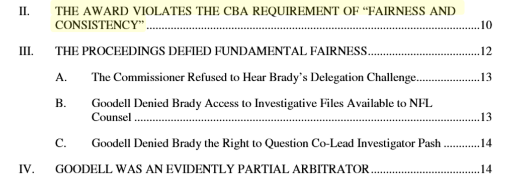 Screen grab from Tom Brady's "Motion to Vacate" filed by Kessler and the NFLPA